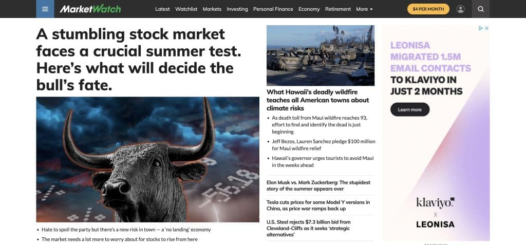 marketwatch homepage