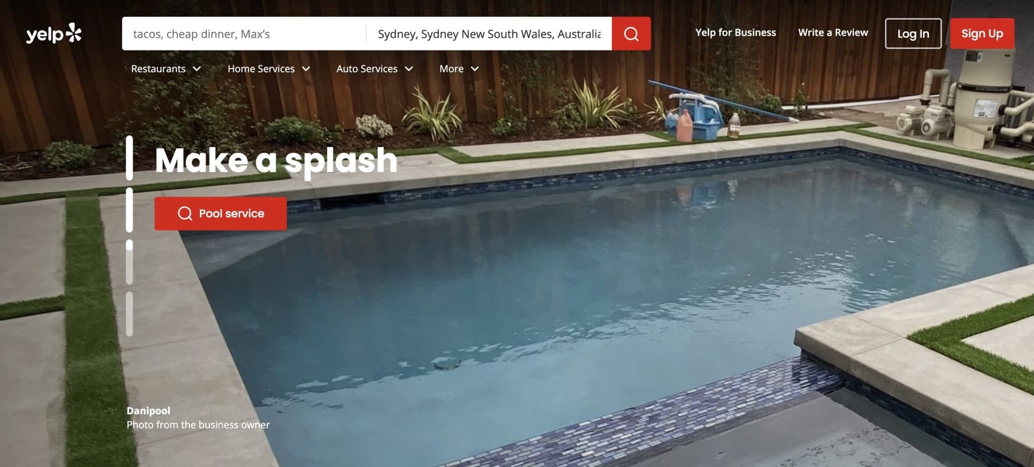 yelp home page