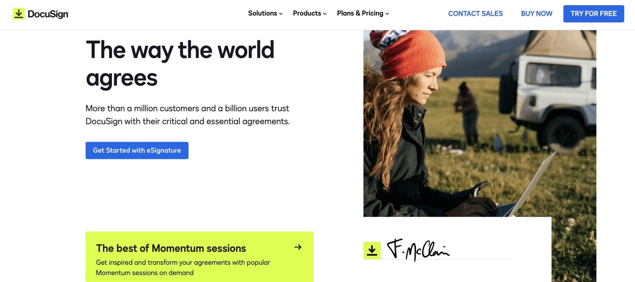 docusign homepage