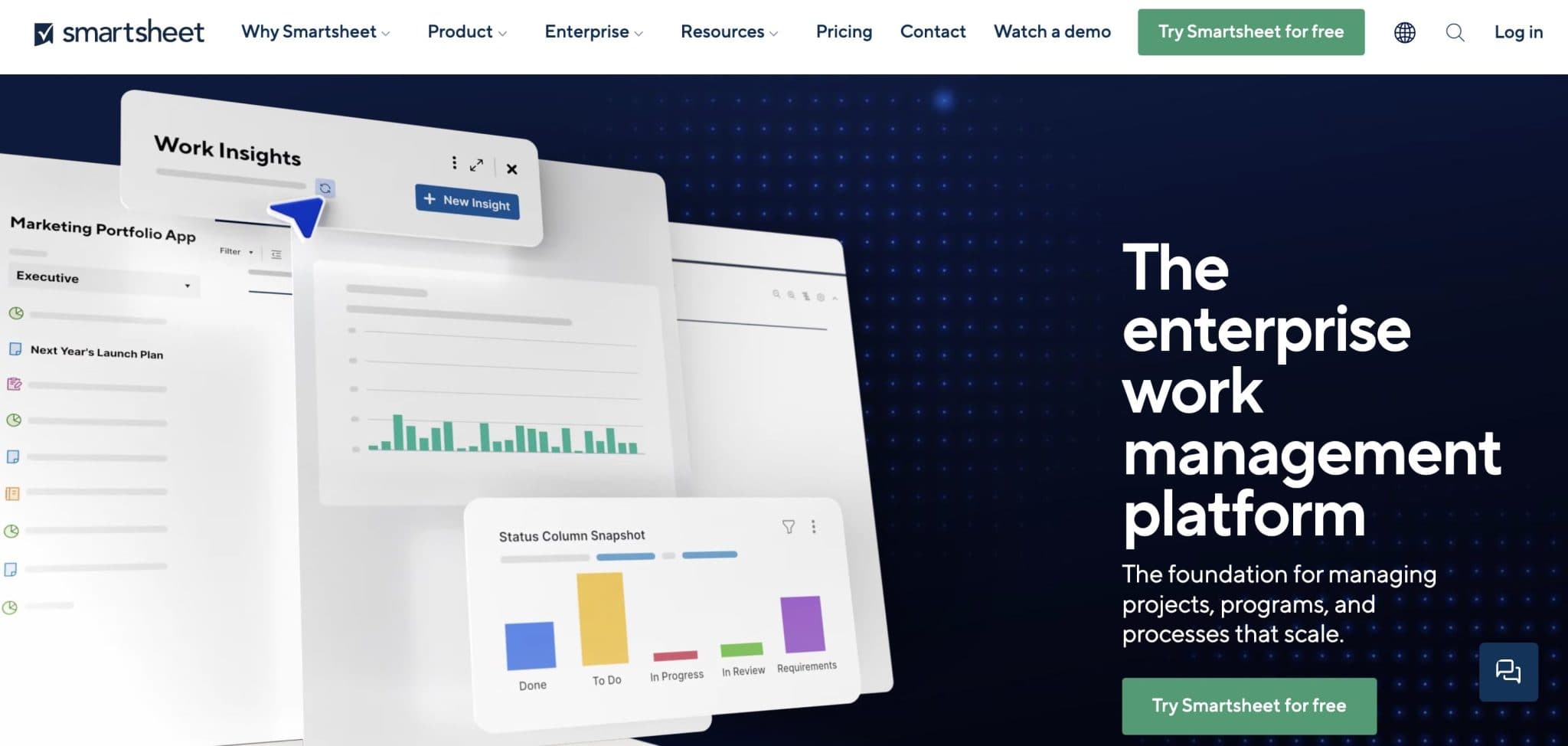 smartsheet homepage