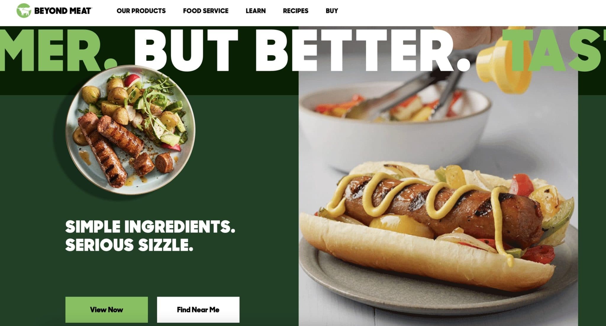 beyond meat homepage