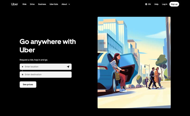 uber homepage