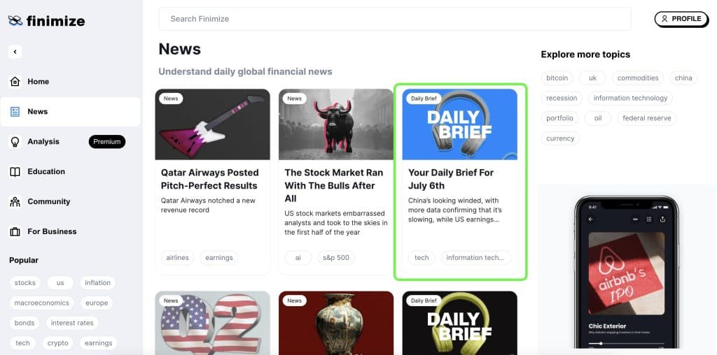 finimize news