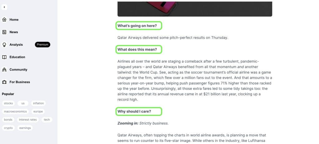finimize news parts