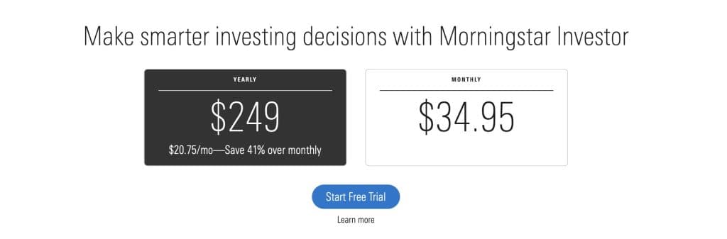 morningstar investor pricing