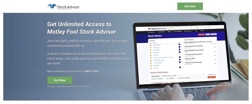motley fool stock advisor home page